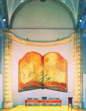 Fresco en el muro del presbiterio de la Iglesia de los Remedios