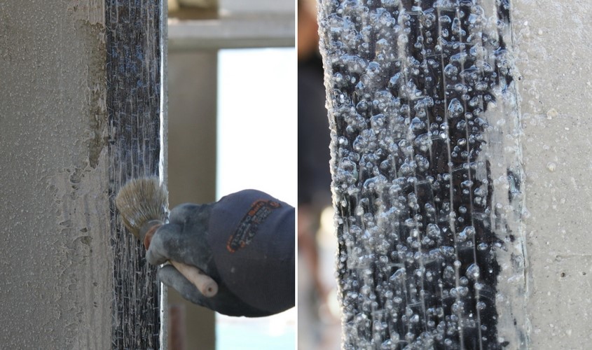 Applicazione di resina d'impregnazione sul tessuto in carbonio