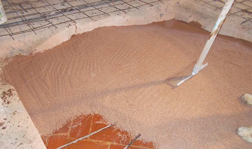 Sistema Tectoria COCCIOFORTE applicato su una volta Applicazione Tectoria COCCIOFORTE su volta