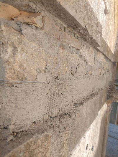Cerchiatura scatola muraria frcm fasce