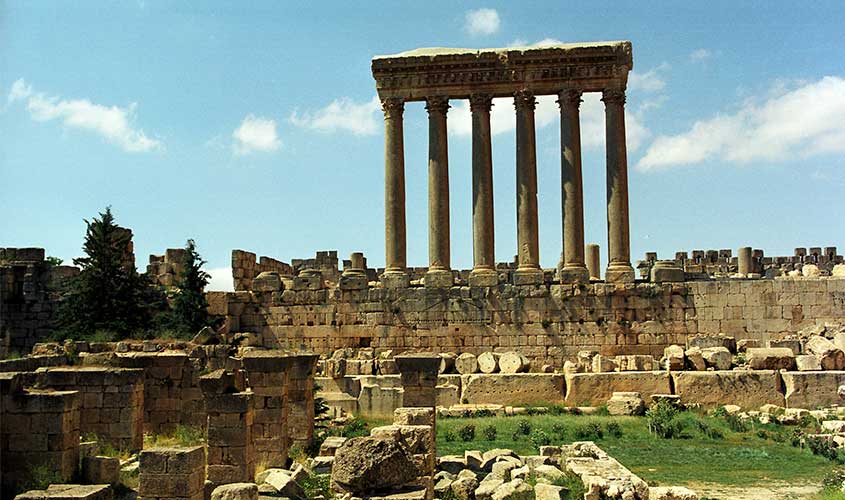 Il sito archeologico di Baalbek in Libano