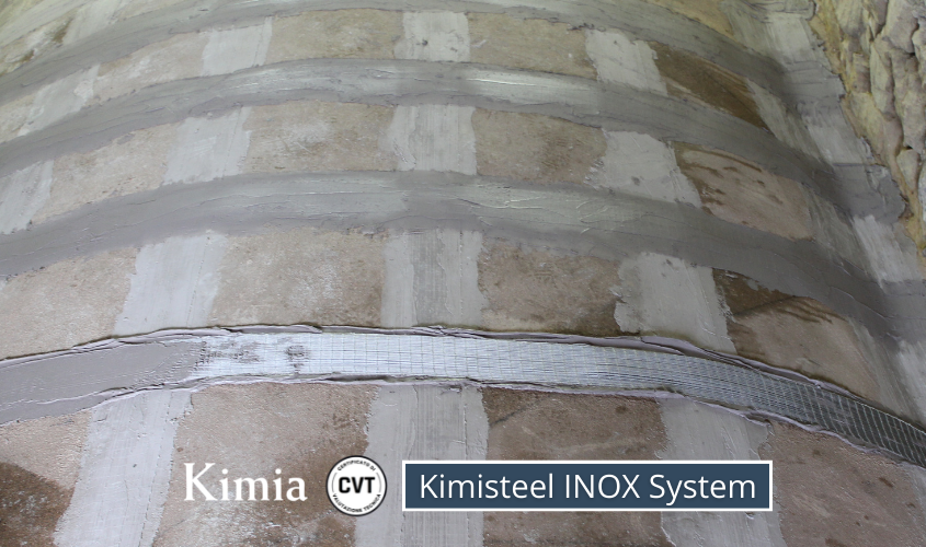 Sistema Kimisteel INOX 800 applicato su volta in muratura